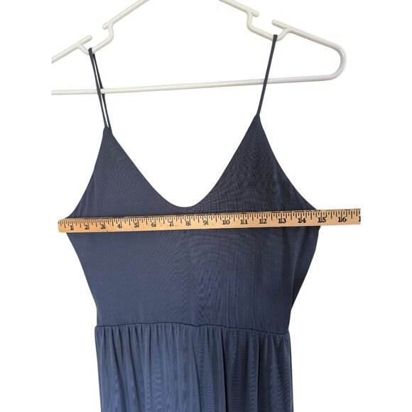 Sienna Sky Slate Blue Spaghetti Strap Wide Leg Cropped Jumpsuit‎ Size M Side tie - Picture 9 of 12